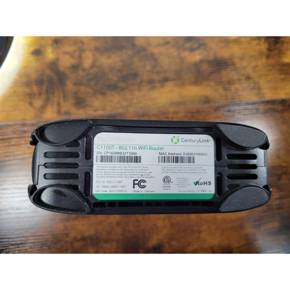 CenturyLink Mini Technicolor‎ C1100T 802.11n WiFi Router Black Small Untested - Picture 11 of 12